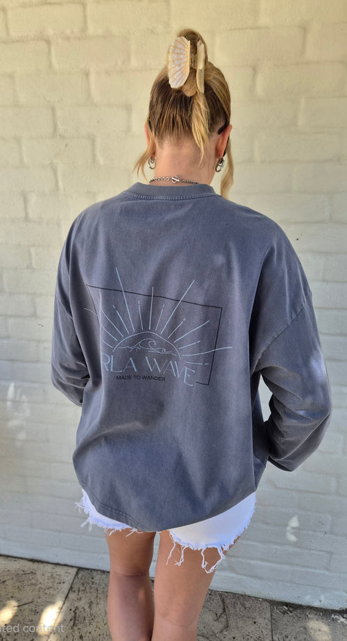 Drift State Oversized Long Sleeve – Deep Navy